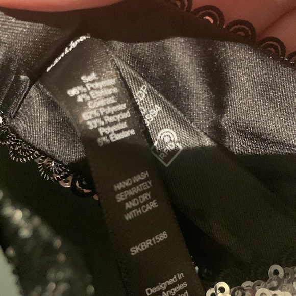 For Love & Lemons Sequin Glitter Silver Bustier Crop Top New With Tags NWT Large - Picture 10 of 16